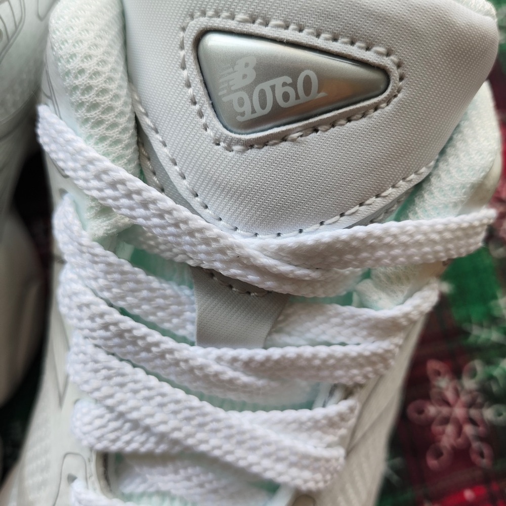 New Balance White Mesh Athletic Sneakers with Light Gray Accents - Picture 3 of 6